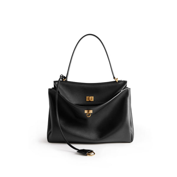 Balenciaga Rodeo Medium Handbag In Black Smooth Calfskin - BEAUTY BAR