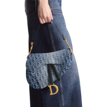 Dior Saddle Bag With Strap Blue Denim Dior Oblique Jacquard - BEAUTY BAR