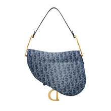 Dior Saddle Bag With Strap Blue Denim Dior Oblique Jacquard - BEAUTY BAR