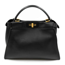 Fendi Cuoio Romano Selleria Monster Eyes Inlay Large Peekaboo Iconic Essential Satchel Black Sunflower - BEAUTY BAR