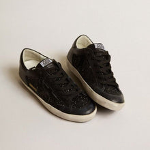 Golden Goose Super-Star In Black Nappa And Glitter With Glossy Black Leather Star - BEAUTY BAR