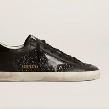 Golden Goose Super-Star In Black Nappa And Glitter With Glossy Black Leather Star - BEAUTY BAR