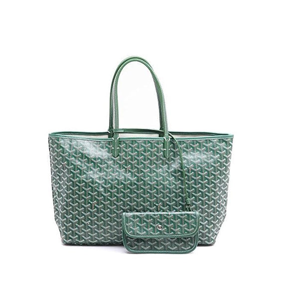 Goyard Green Small Painted Leather And Canvas Handbag - BEAUTY BAR