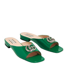 Gucci Harlow Patent Crystal Slides - BEAUTY BAR