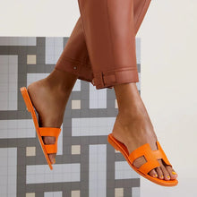 Hermès Oasis Sandals In Orange Epsom Leather - BEAUTY BAR