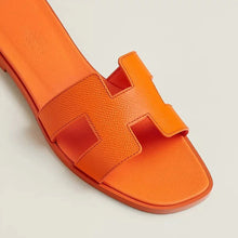 Hermès Oasis Sandals In Orange Epsom Leather - BEAUTY BAR