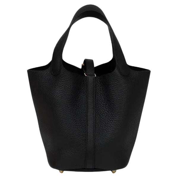 Hermes Picotin Lock MM Shoulder Bag In Black Clemence Leather - BEAUTY BAR