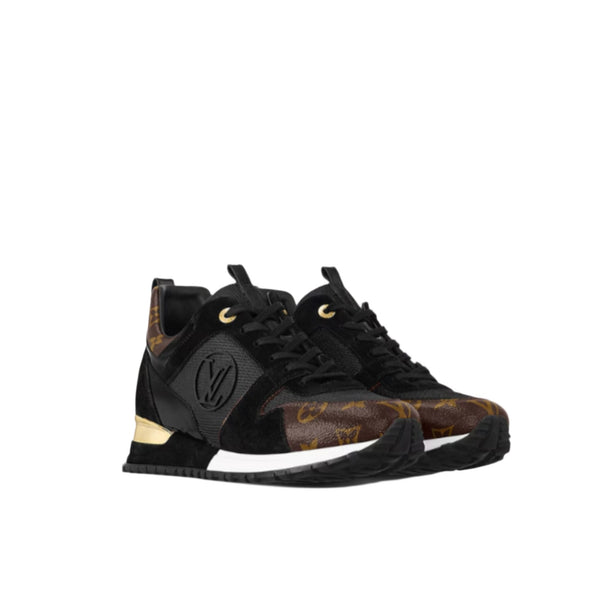 Louis Vuitton Black Suede/Monogram Canvas Run Away Trainer - BEAUTY BAR