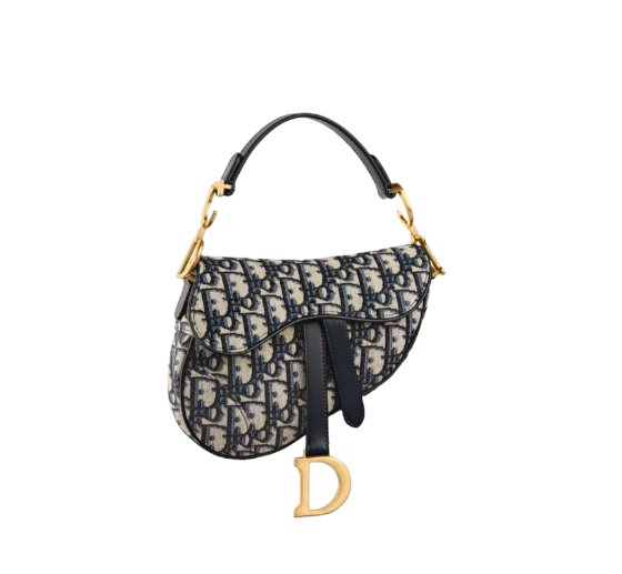 Mini Saddle Bag Blue Dior Oblique Jacquard - BEAUTY BAR