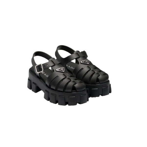 Prada Monolith Caged Rubber Sandals - BEAUTY BAR