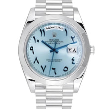 Rolex Day - Date Arabic Watch Blue With Stainless Steel Silver Belt 40mm - BEAUTY BAR