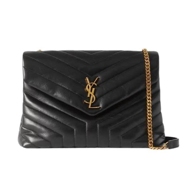 Saint Laurent Loulou Medium Quilted Leather Shoulder Bag Black - BEAUTY BAR