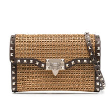 Valentino Garavani Rockstud Straw Shoulder Bag - BEAUTY BAR