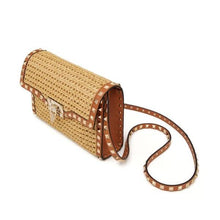 Valentino Garavani Small Rockstud Raffia Shoulder Bag - BEAUTY BAR